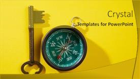  Presentation with compass - Slide deck consisting of old-key-and-compass background and a yellow colored foreground