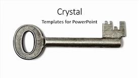  Presentation with old fashioned black and white - Theme consisting of old key isolated on white background and a white colored foreground