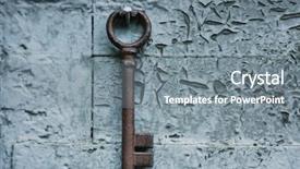  Presentation with old wooden door antique - Cool new presentation theme with old key on wooden antique backdrop and a  colored foreground