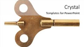  Presentation with key clock - Presentation theme featuring old key winder for clock background and a white colored foreground