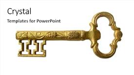  Presentation with key - Colorful slides enhanced with golden keys - old key backdrop and a white colored foreground