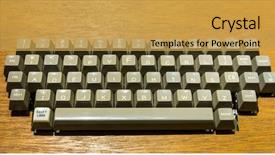  Presentation with keyboard - PPT theme enhanced with old keyboard mounted in wooden background and a  colored foreground