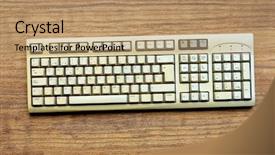  Presentation with history old paper computer - Beautiful PPT theme featuring old keyboard of a computer backdrop and a coral colored foreground