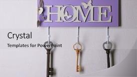  Presentation with light hanging - Slide deck consisting of old keys hanging from hooks background and a light gray colored foreground