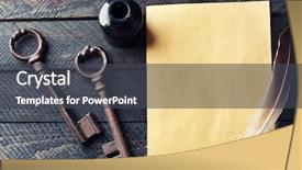  Presentation with old paper ink - Amazing slides having old keys with papers ink backdrop and a dark gray colored foreground