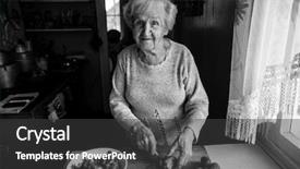  Presentation with black woman - Colorful presentation enhanced with old lady - elderly woman preparing vegetables backdrop and a dark gray colored foreground