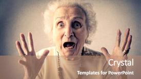  Presentation with elderly woman in nursing - Beautiful presentation design featuring old lady - elderly woman screaming backdrop and a coral colored foreground