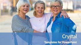  Presentation with black women support group - Cool new theme with old lady - group of smiling senior women backdrop and a teal colored foreground
