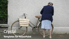  Presentation with market food - Cool new slides with old lady with bicycle backdrop and a  colored foreground