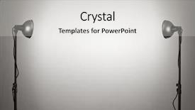  Presentation with lamps - Audience pleasing slide deck consisting of black texture background spotlight - old lamps on a stands backdrop and a light gray colored foreground