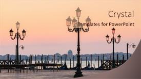  Presentation with lanterns - Colorful PPT layouts enhanced with old lanterns on the san marco square at sunrise in venice italy backdrop and a lemonade colored foreground