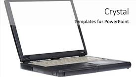  Presentation with laptop - Colorful PPT layouts enhanced with paradise 3 - anse marcel beach with three backdrop and a  colored foreground.