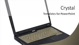  Presentation with old photographs black and white - Audience pleasing slides consisting of old laptop isolated on white backdrop and a white colored foreground