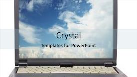  Presentation with laptop - Beautiful presentation featuring old laptop isolated on white backdrop and a  colored foreground