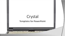  Presentation with old fashioned black and white - PPT layouts enhanced with old laptop isolated on white background and a white colored foreground