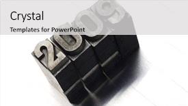  Presentation with old letter sealed envelope - Slide set consisting of old lead letters forming 2009 background and a light gray colored foreground