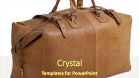  Presentation with leather bag - Colorful PPT layouts enhanced with old leather gripsack isolated backdrop and a tawny brown colored foreground