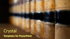  Presentation with law books - PPT theme consisting of old-leather-law-books background and a tawny brown colored foreground