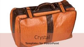  Presentation with suitcase - Audience pleasing presentation design consisting of old-leather-suitcase-isolated backdrop and a red colored foreground