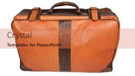  Presentation with suitcase - Presentation featuring old-leather-suitcase-isolated background and a red colored foreground