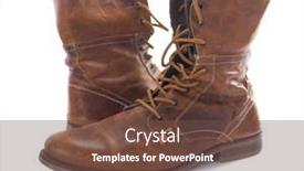  Presentation with leather shoes - Audience pleasing slide deck consisting of old-leather-travel-vintage-boots backdrop and a tawny brown colored foreground