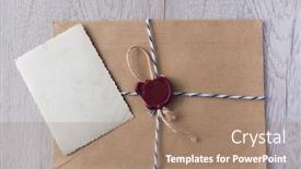  Presentation with old letter - Amazing PPT layouts having old-letter-envelope-with-wax backdrop and a coral colored foreground