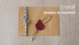  Presentation with old letter - Slides featuring old-letter-envelope-with-wax background and a coral colored foreground