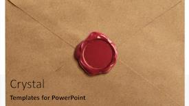  Presentation with wax - Audience pleasing PPT layouts consisting of old-letter-envelope-with-wax backdrop and a coral colored foreground