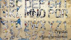  Presentation with old letter - Colorful slide deck enhanced with old letter number stencil abstract backdrop and a coral colored foreground