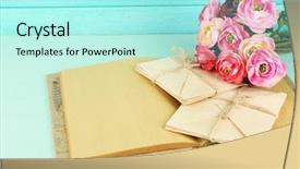  Presentation with history book - Amazing presentation theme having old letters and book backdrop and a arctic colored foreground
