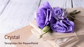  Presentation with old letter - Colorful PPT theme enhanced with old letters and flowers backdrop and a lemonade colored foreground
