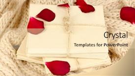  Presentation with old letter sealed envelope - Cool new PPT theme with old letters with dried rose backdrop and a lemonade colored foreground