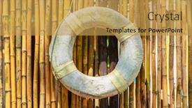  Presentation with bamboo - Slide deck featuring old-lifebuoy-at-the-bamboo background and a yellow colored foreground