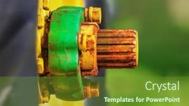  Presentation with farm equipment - PPT layouts with old-lock-nut background and a tawny brown colored foreground