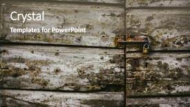  Presentation with old house - Beautiful PPT theme featuring old locked house door backdrop and a  colored foreground