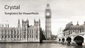  Presentation with old london - PPT layouts with old london black and white background and a light gray colored foreground
