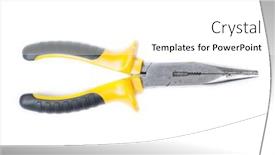  Presentation with nose - Colorful theme enhanced with old-long-nose-pliers-isolated backdrop and a white colored foreground