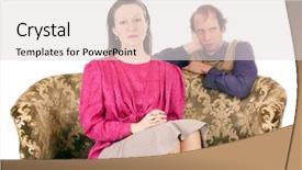  Presentation with old couple - PPT layouts with discord - old looking couple having problems background and a lemonade colored foreground