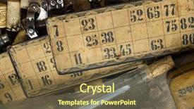  Presentation with game - Presentation having stratery - old lotto game background and a tawny brown colored foreground