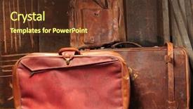  Presentation with old time americana - Theme having old luggage background and a tawny brown colored foreground