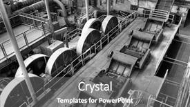  Presentation with abandonment - Cool new presentation theme with old machine - empty factory interior of abandonment backdrop and a gray colored foreground