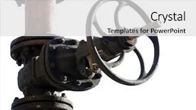  Presentation with fuel - Audience pleasing PPT theme consisting of old machine - gas fuel valve on pipe backdrop and a white colored foreground