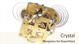  Presentation with mechanism - PPT theme consisting of old machine - image of clock mechanism inside background and a blonde colored foreground