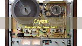  Presentation with recorder - PPT theme enhanced with old machine - vintage analog recorder isolated background and a violet colored foreground