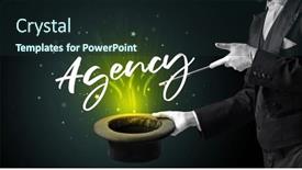  Presentation with magician - PPT theme consisting of old-magician-is-showing-magic background and a wine colored foreground