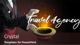  Presentation with magician - Slide deck featuring old-magician-is-showing-magic background and a  colored foreground