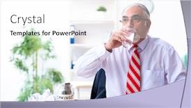  Presentation with accountant - Audience pleasing slide deck consisting of old-male-accountant-in-budget backdrop and a white colored foreground