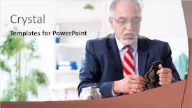  Presentation with accountant - Amazing PPT layouts having old-male-accountant-in-budget backdrop and a white colored foreground