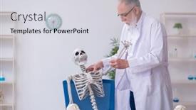  Presentation with old anatomy - Cool new PPT theme with old-male-anatomy-teacher-demonstrating backdrop and a sky blue colored foreground