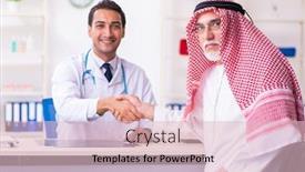  Presentation with old young - Amazing PPT theme having old-male-arab-visiting-young backdrop and a lemonade colored foreground